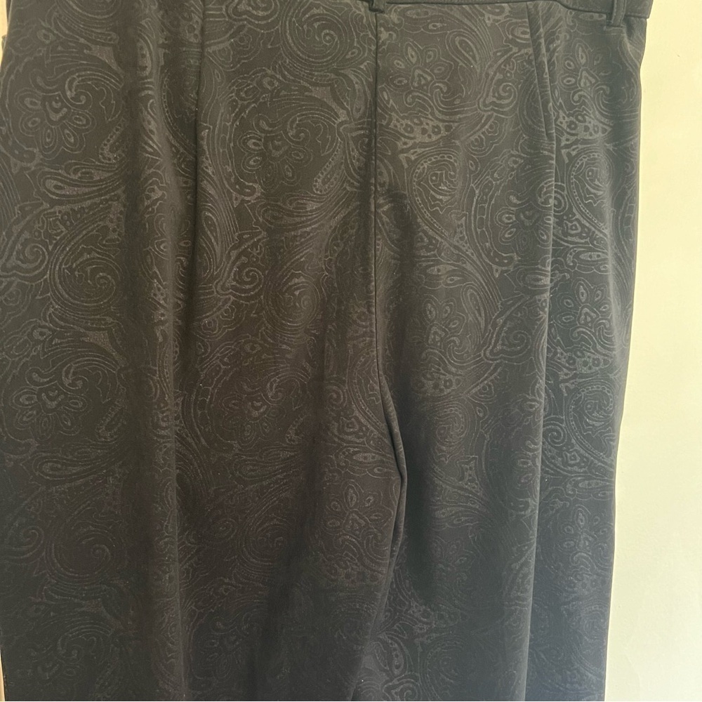 TanJay Black on Black Paisley Pants - Women's Size 14 - Picture 5 of 6
